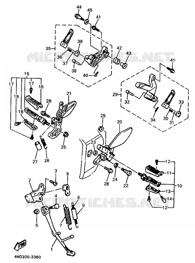 SUPPORT / REPOSE PIEDS Yamaha MOTO 750 1993 YZF  YZF750R