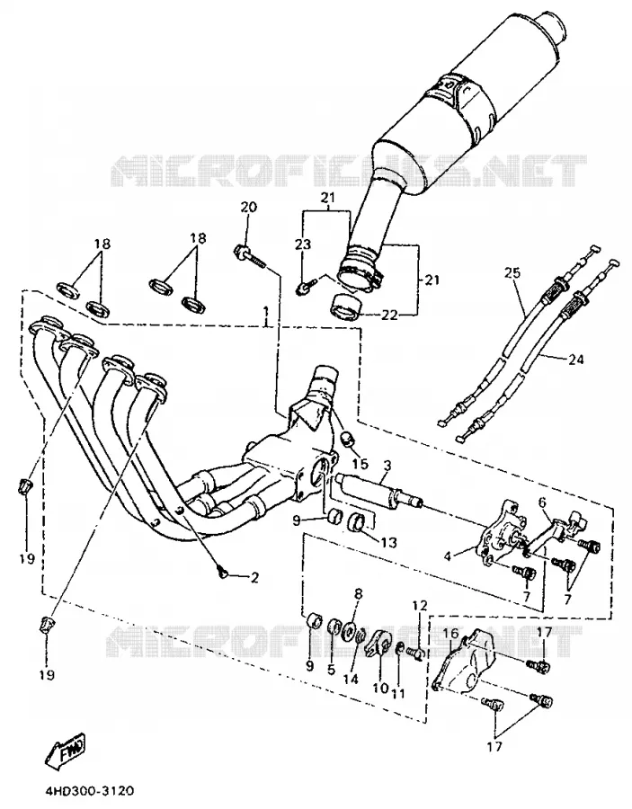 ECHAPPEMENT Yamaha MOTO 750 1993 YZF  YZF750SP