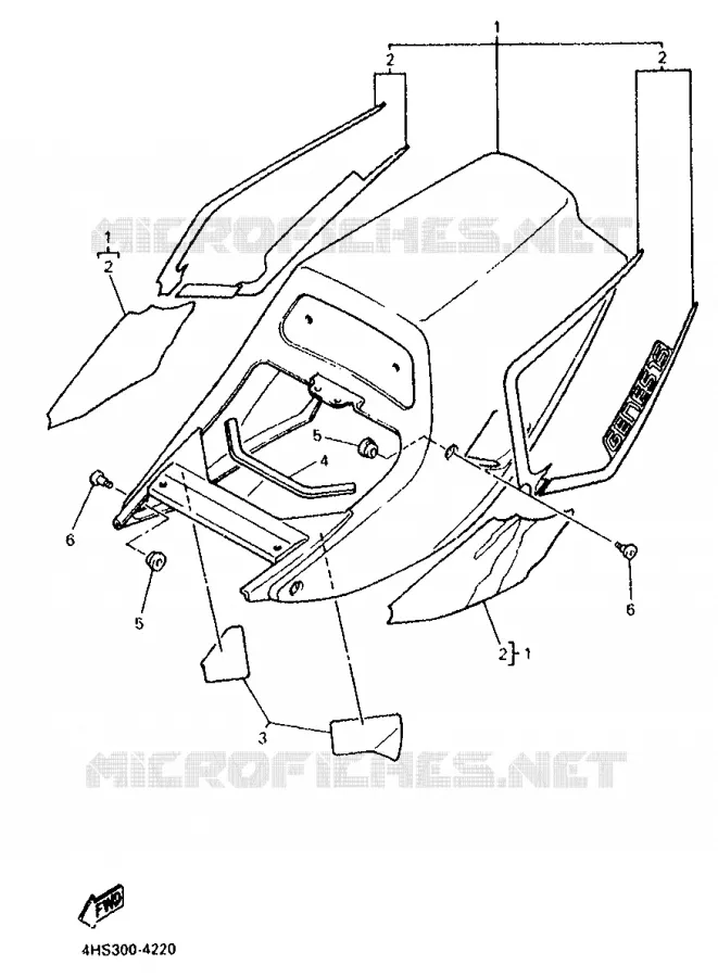 COUVERCLE LATERAL Yamaha MOTO 750 1994 YZF  YZF750SP
