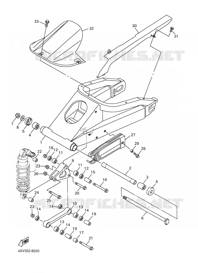 BRAS ARRIERE Yamaha MOTO 1000 1998 R1  YZF-R1