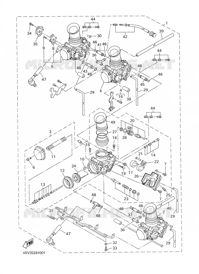 CARBURATEUR Yamaha MOTO 1000 1998 R1  YZF-R1