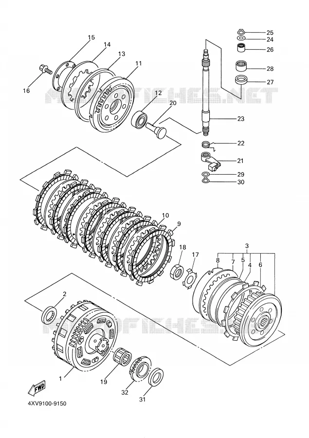 EMBRAYAGE DE DEMARREUR Yamaha MOTO 1000 1998 R1  YZF-R1