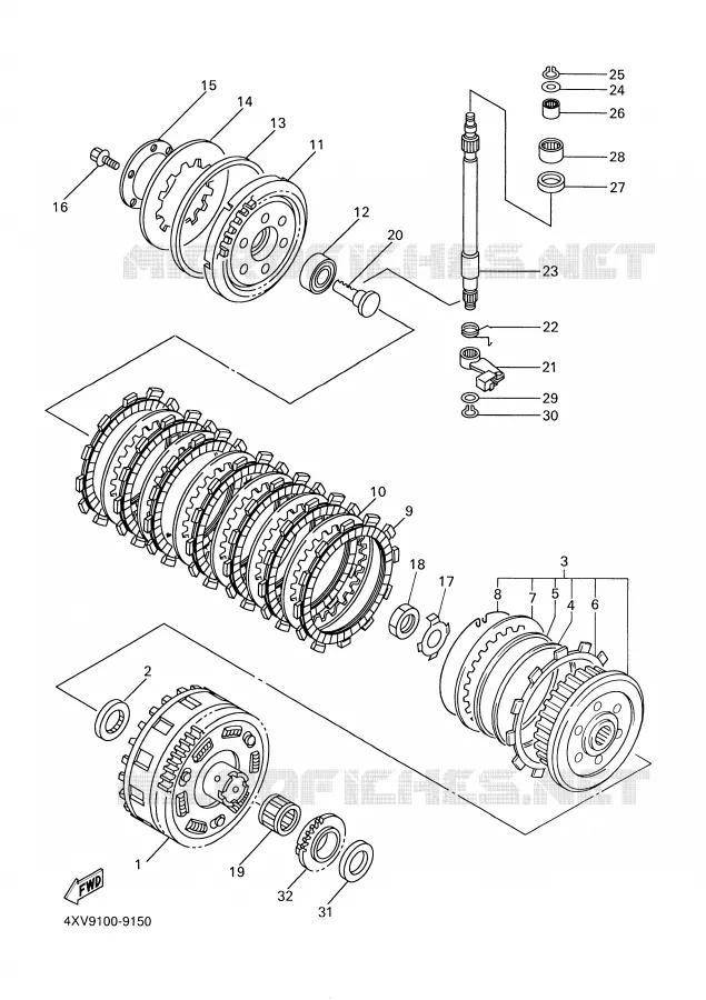 EMBRAYAGE DE DEMARREUR Yamaha MOTO 1000 1998 R1  YZF-R1