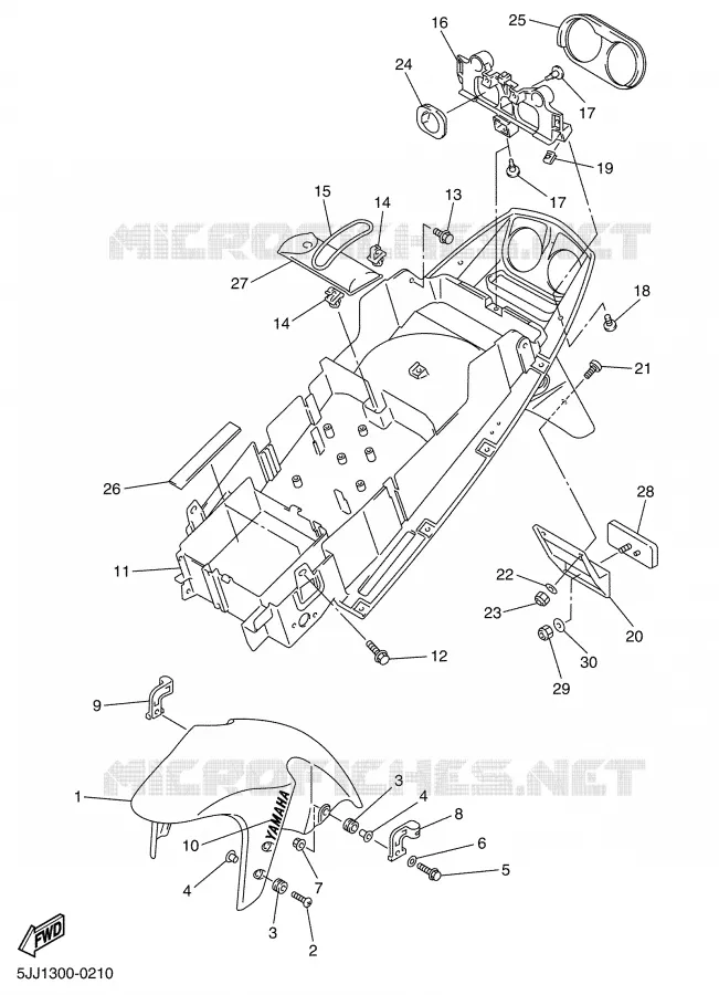 GARDE BOUE Yamaha MOTO 1000 2000 R1  YZF-R1