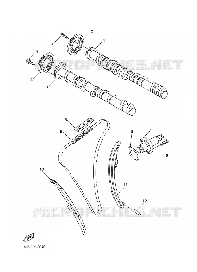 ARBRE A CAMES / CHAINE DE DISTRIBUTION Yamaha MOTO 1000 2000 R1  YZF-R1