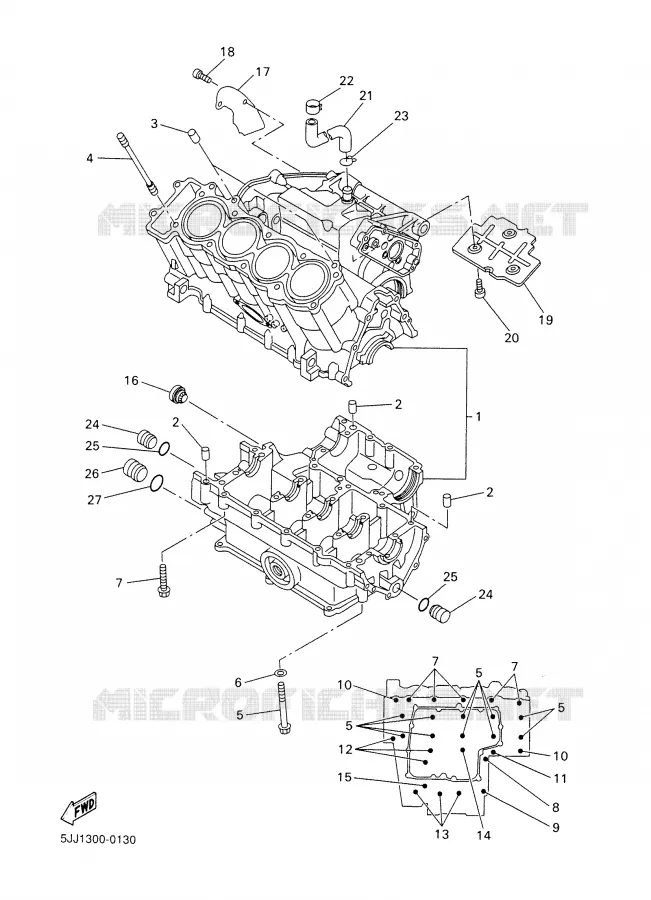 CARTER MOTEUR Yamaha MOTO 1000 2000 R1  YZF-R1