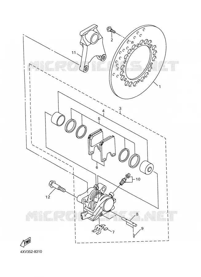 ETRIER DE FREIN ARRIERE Yamaha MOTO 1000 2001 R1  YZF-R1
