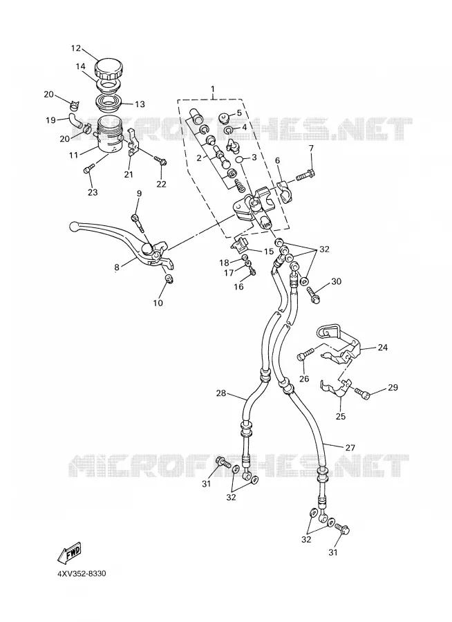 MAITRE CYLINDRE AVANT Yamaha MOTO 1000 2001 R1  YZF-R1