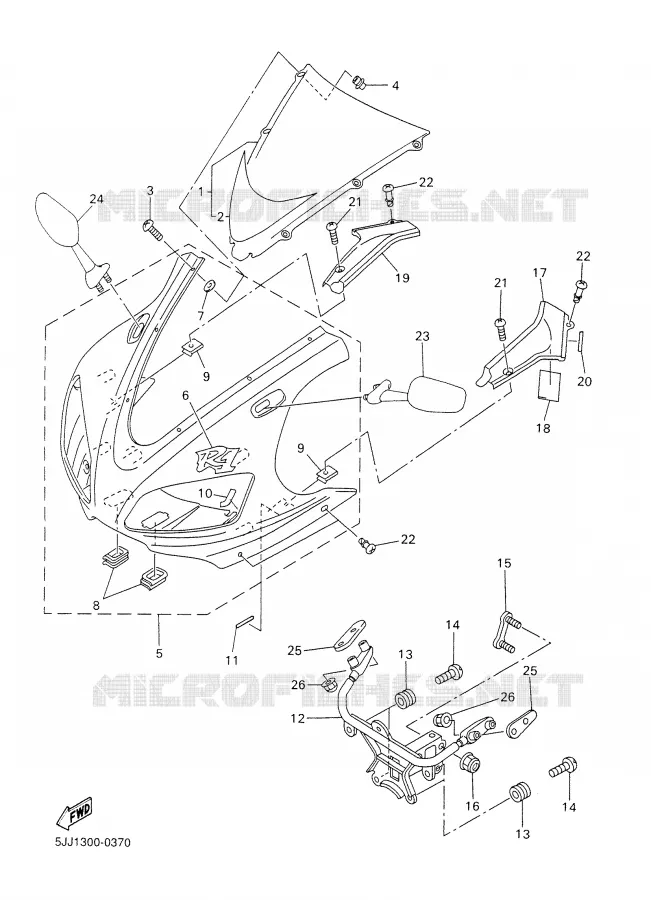 CARENAGES 1  Yamaha MOTO 1000 2001 R1  YZF-R1