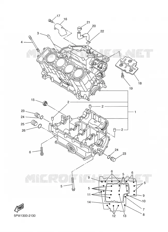 CARTER MOTEUR Yamaha MOTO 1000 2003 R1  YZF-R1