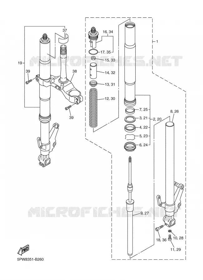 FOURCHE Yamaha MOTO 1000 2003 R1  YZF-R1