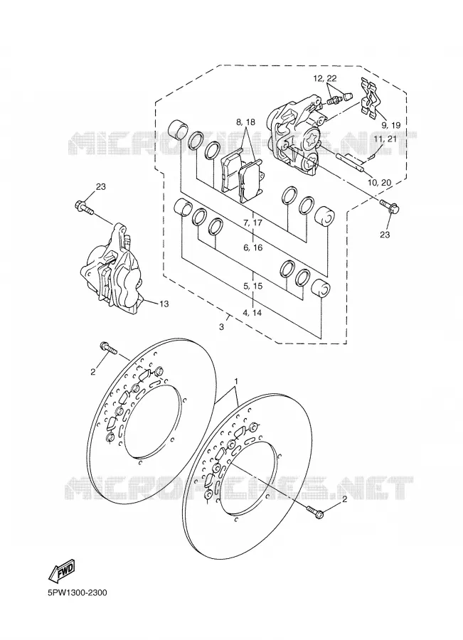 ETRIER DE FREIN AVANT Yamaha MOTO 1000 2003 R1  YZF-R1