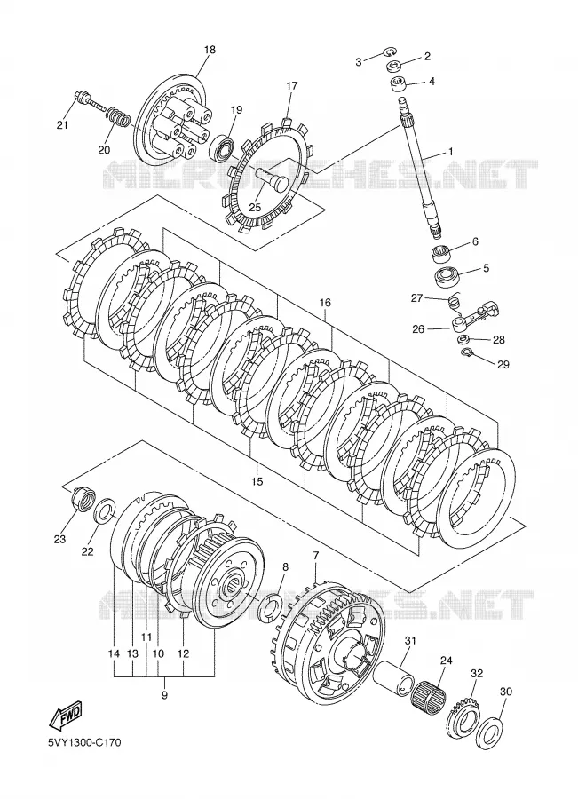 EMBRAYAGE DE DEMARREUR Yamaha MOTO 1000 2004 R1  YZF-R1