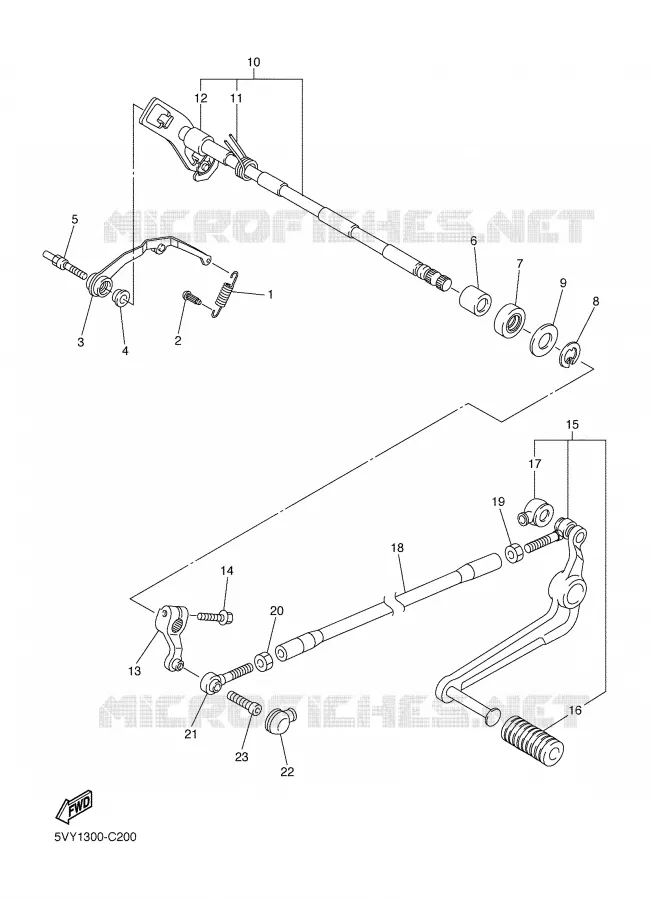 AXE DE SELECTEUR / PEDALE Yamaha MOTO 1000 2004 R1  YZF-R1