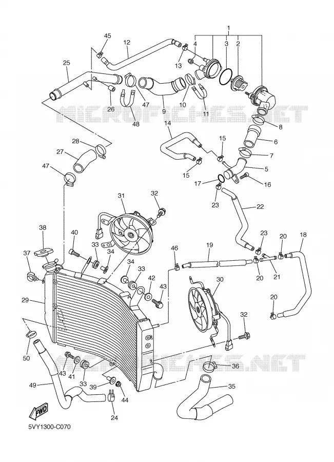 RADIATEUR / DURITES Yamaha MOTO 1000 2004 R1  YZF-R1