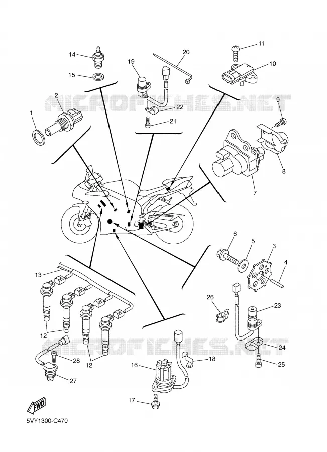 PARTIE ELECTRIQUE 1 Yamaha MOTO 1000 2004 R1  YZF-R1