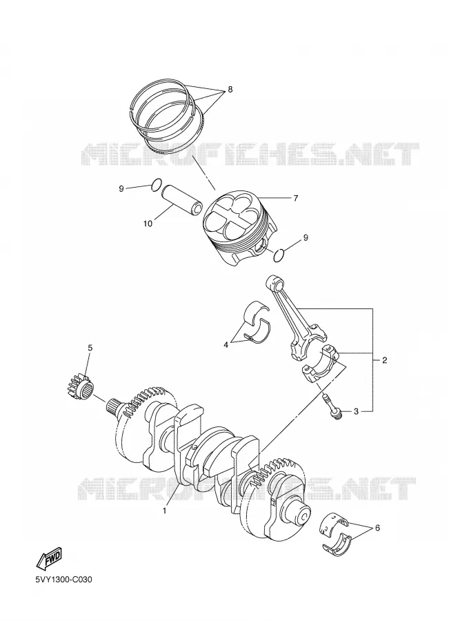 VILEBREQUIN / PISTON Yamaha MOTO 1000 2005 R1  YZF-R1