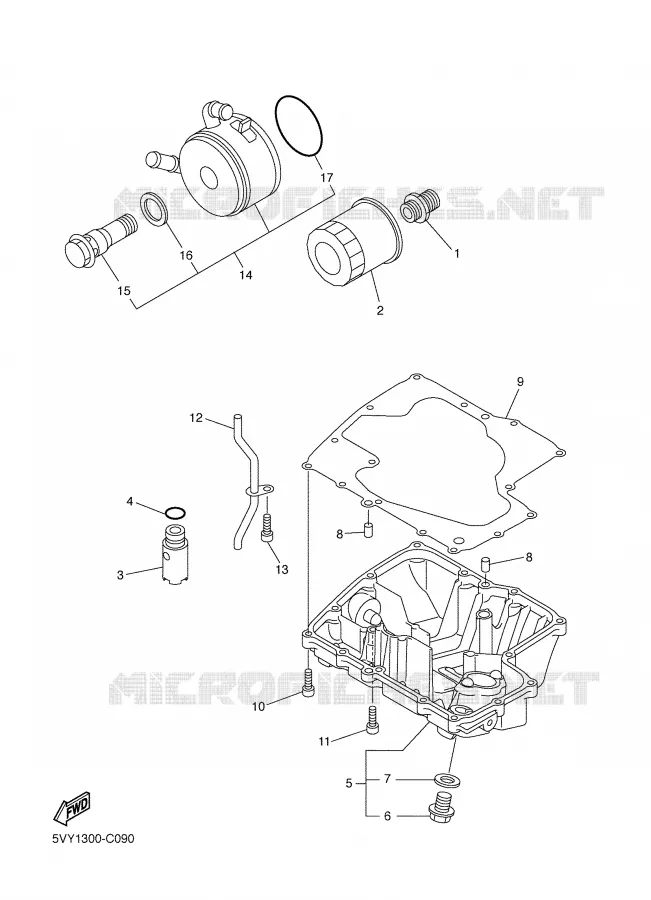 FILTRE A HUILE Yamaha MOTO 1000 2006 R1  YZF-R1