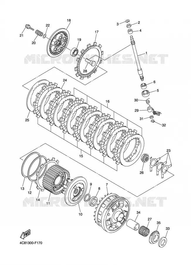 EMBRAYAGE DE DEMARREUR Yamaha MOTO 1000 2008 R1  YZF-R1