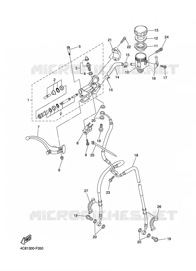MAITRE CYLINDRE DE FREIN AVANT Yamaha MOTO 1000 2008 R1  YZF-R1