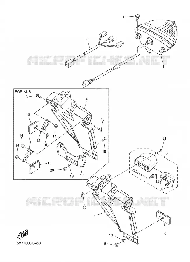 FEU ARRIERE Yamaha MOTO 1000 2006 R1  YZF-R1S
