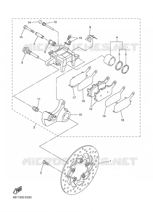 ETRIER DE FREIN ARRIERE Yamaha MOTO 1000 2006 R1  YZF-R1SV