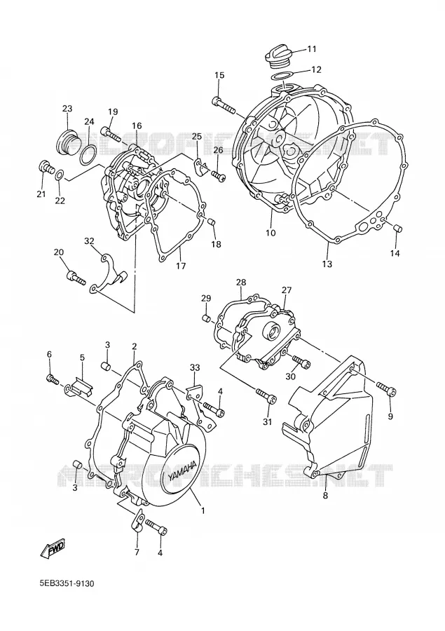 CARTER - MOTEUR 1 Yamaha MOTO 600 2001 R6  YZF-R6