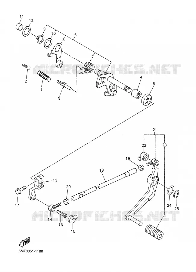 AXE DE SELECTEUR / PEDALE Yamaha MOTO 600 2001 R6  YZF-R6
