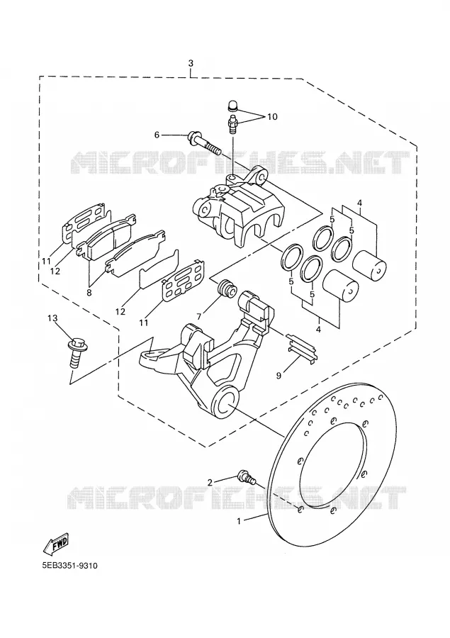ETRIER DE FREIN ARRIERE Yamaha MOTO 600 2002 R6  YZF-R6