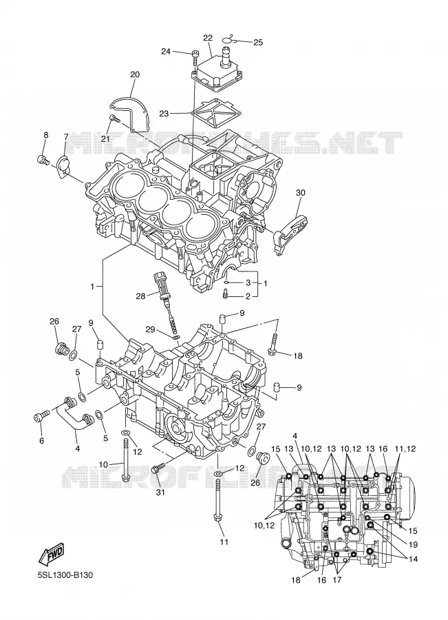 CARTER MOTEUR Yamaha MOTO 600 2003 R6  YZF-R6
