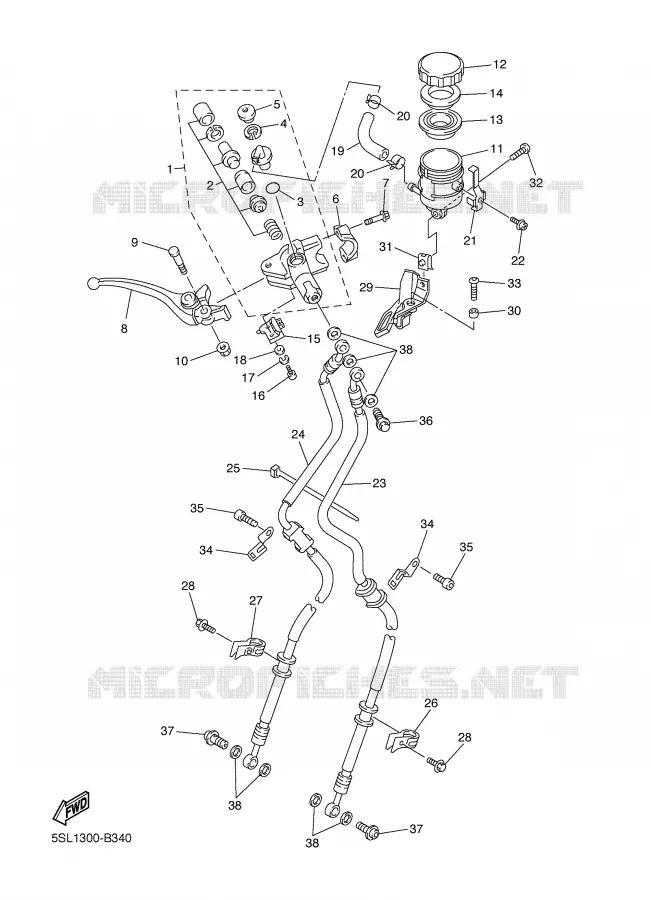 MAITRE CYLINDRE DE FREIN AVANT Yamaha MOTO 600 2004 R6  YZF-R6