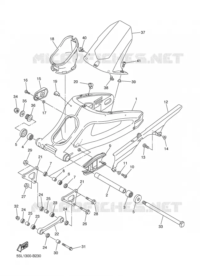 BRAS ARRIERE Yamaha MOTO 600 2005 R6  YZF-R6