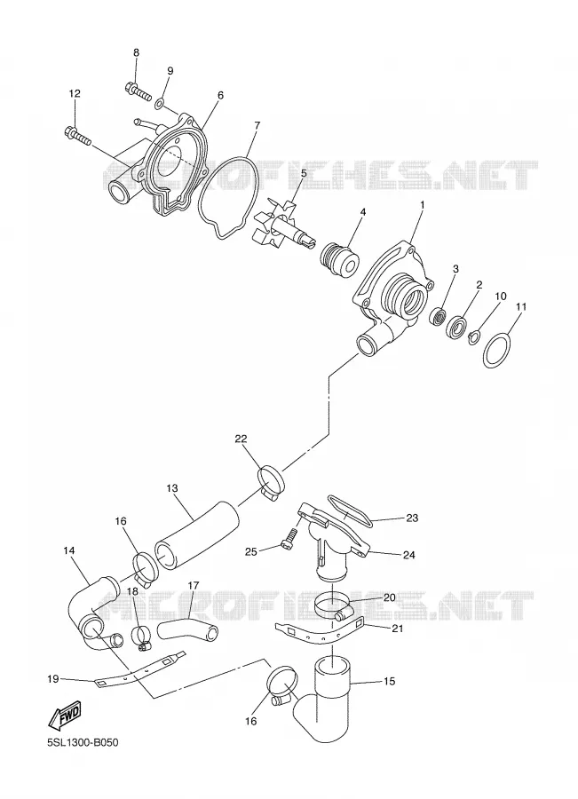 POMPE A EAU / DURITES Yamaha MOTO 600 2005 R6  YZF-R6