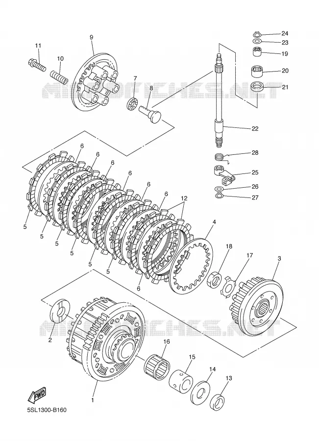 EMBRAYAGE DE DEMARREUR Yamaha MOTO 600 2005 R6  YZF-R6