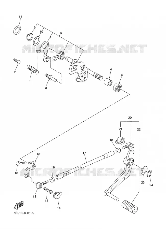 AXE DE SELECTEUR / PEDALE Yamaha MOTO 600 2005 R6  YZF-R6