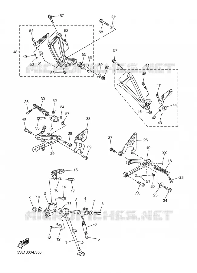 BEQUILLE / REPOSE PIEDS Yamaha MOTO 600 2005 R6  YZF-R6