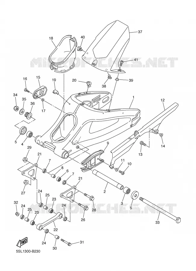 BRAS ARRIERE Yamaha MOTO 600 2005 R6  YZF-R6