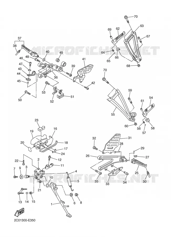 SUPPORT / REPOSE PIEDS Yamaha MOTO 600 2006 R6  YZF-R6