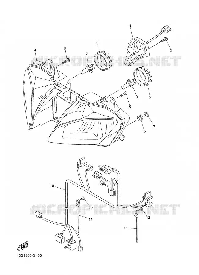 PHARE  Yamaha MOTO 600 2008 R6  YZF-R6