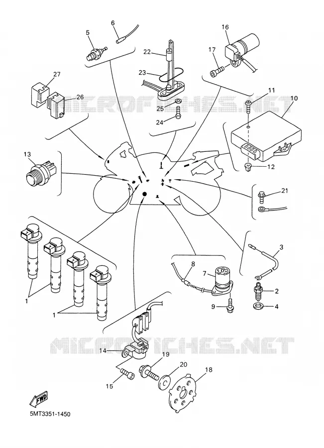 PARTIE ELECTRIQUE 1 Yamaha MOTO 600 2002 R6  YZF-R6P