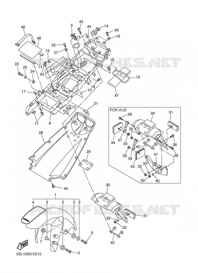 GARDE BOUE Yamaha MOTO 600 2005 R6  YZF-R6T