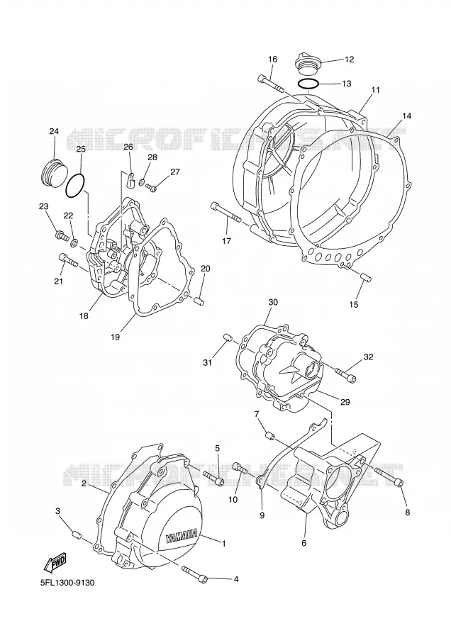 CARTER - MOTEUR 1 Yamaha MOTO 750 1999 R7  YZF-R7