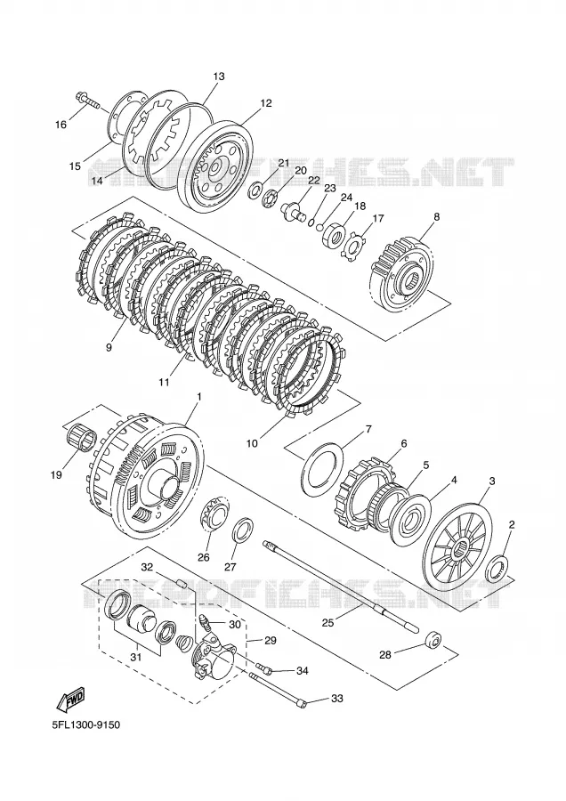EMBRAYAGE DE DEMARREUR Yamaha MOTO 750 1999 R7  YZF-R7