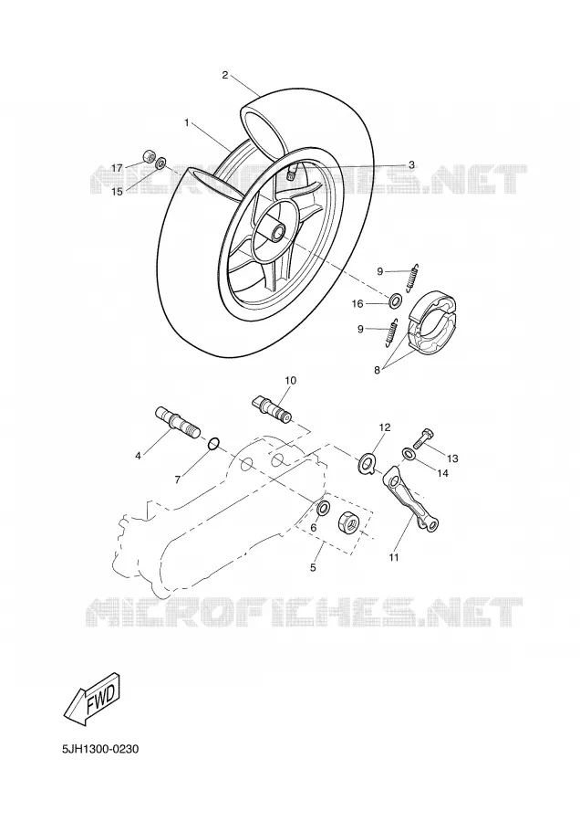 ROUE ARRIERE Yamaha SCOOTER 50 2002 SLIDER  EW50 SLIDER