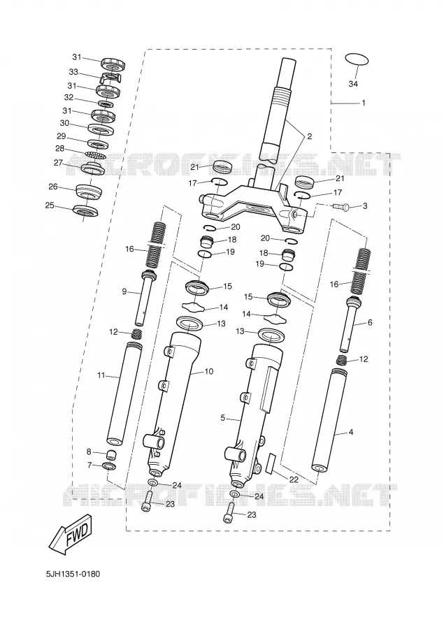 FOURCHE Yamaha SCOOTER 50 2002 SLIDER  EW50 SLIDER