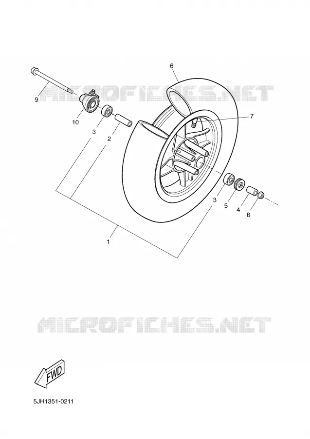 ROUE AVANT Yamaha SCOOTER 50 2002 SLIDER  EW50 SLIDER