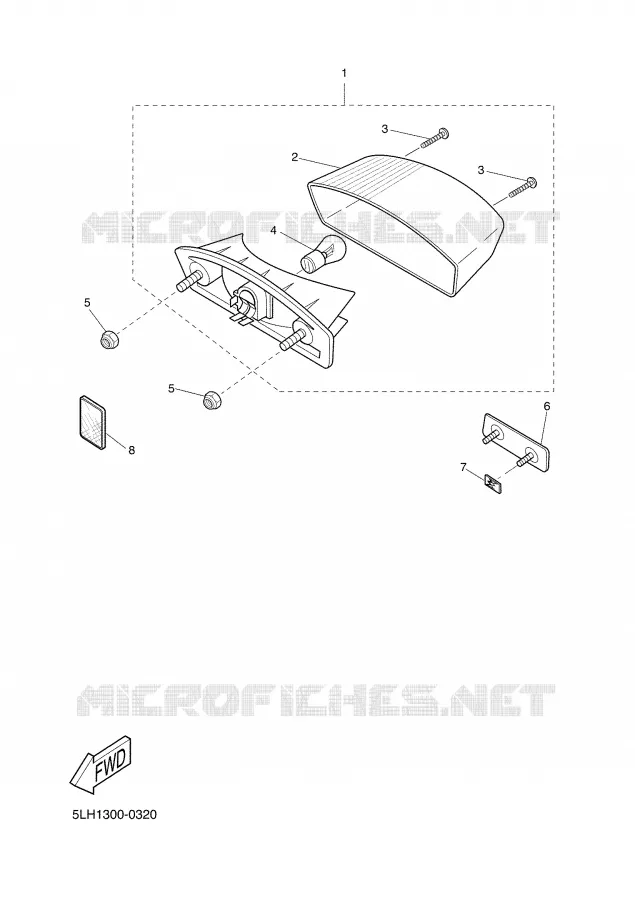 FEU ARRIERE Yamaha SCOOTER 50 2002 SLIDER  EW50 SLIDER