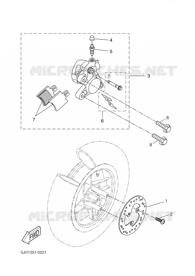 ETRIER DE FREIN AVANT Yamaha SCOOTER 50 2004 SLIDER  EW50N