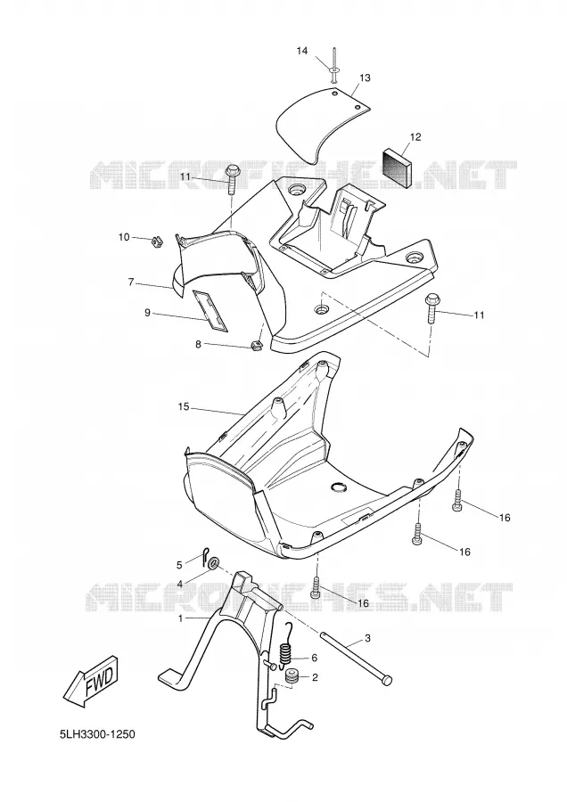 SUPPORT / REPOSE PIEDS Yamaha SCOOTER 50 2004 SLIDER  EW50N