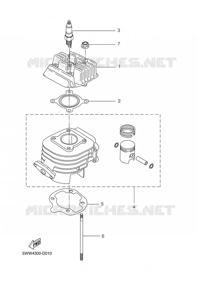 CULASSE Yamaha SCOOTER 50 2005 SLIDER  EW50N